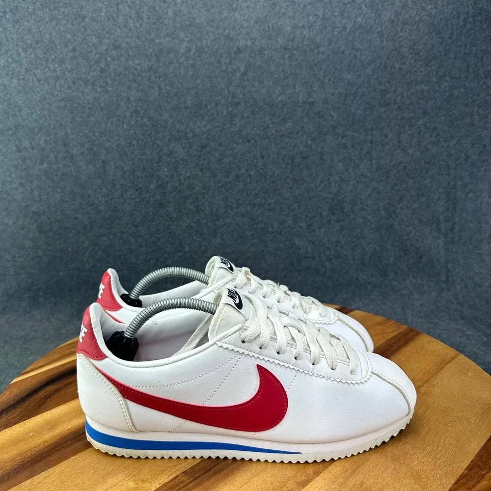 Nike Classic Womens Cortez Leather Forrest Gump White Red 807471-103 Size 8